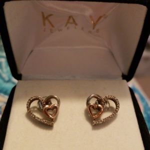 Heart studded earrings